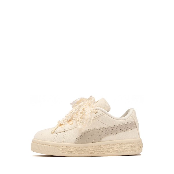 alternate view PUMA Suede Bloom Athletic Shoe - Baby / Toddler - Frosted Ivory / Silver FogALT1