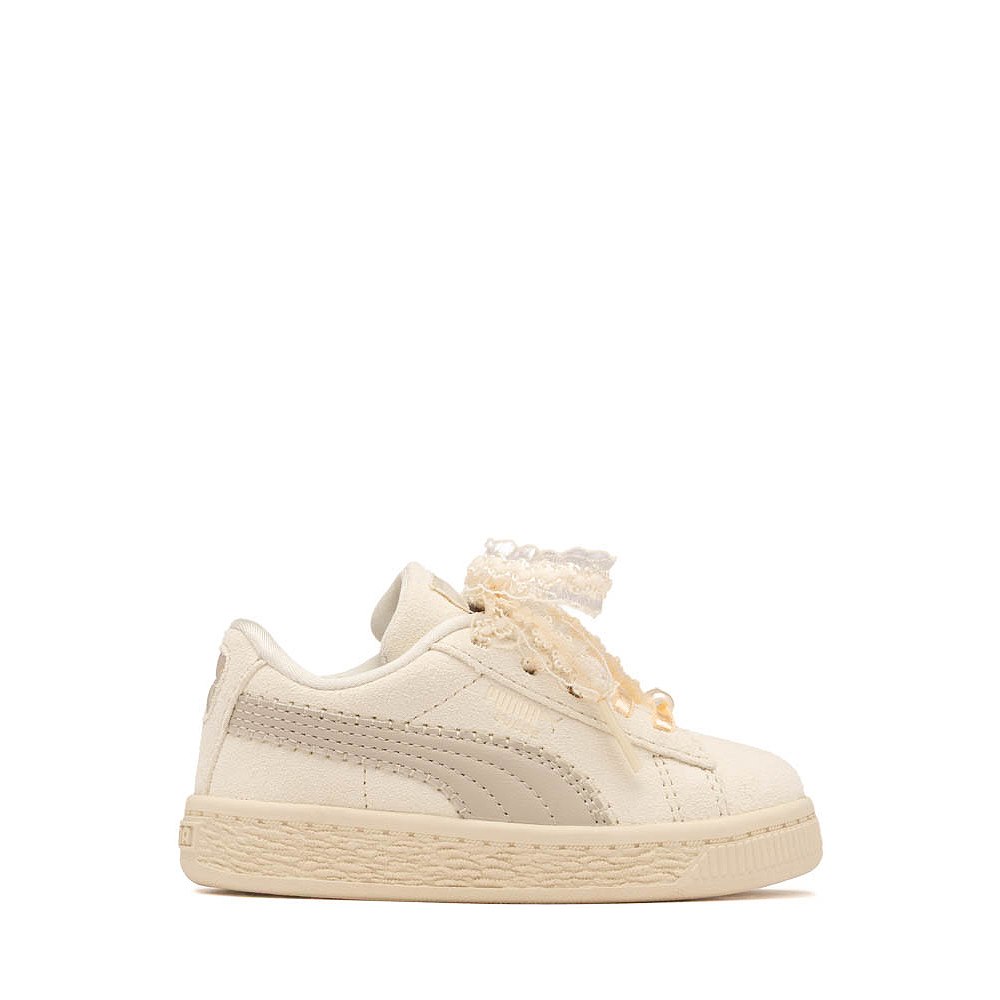 PUMA Suede Bloom Athletic Shoe - Baby / Toddler - Frosted Ivory / Silver Fog