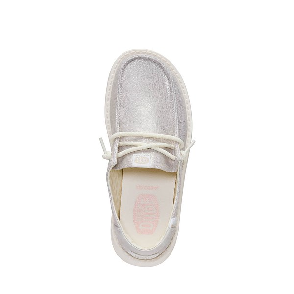 alternate view HEYDUDE Wendy Metallic Slip-On Casual Shoe - Little Kid / Big Kid - PlatinumALT2