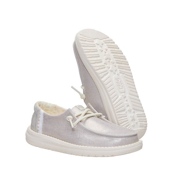 alternate view HEYDUDE Wendy Metallic Slip-On Casual Shoe - Little Kid / Big Kid - PlatinumALT3