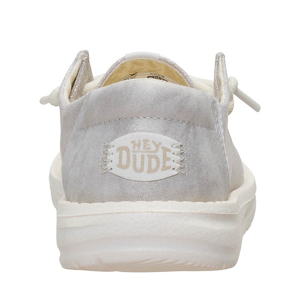 alternate view HEYDUDE Wendy Metallic Slip-On Casual Shoe - Little Kid / Big Kid - PlatinumALT4