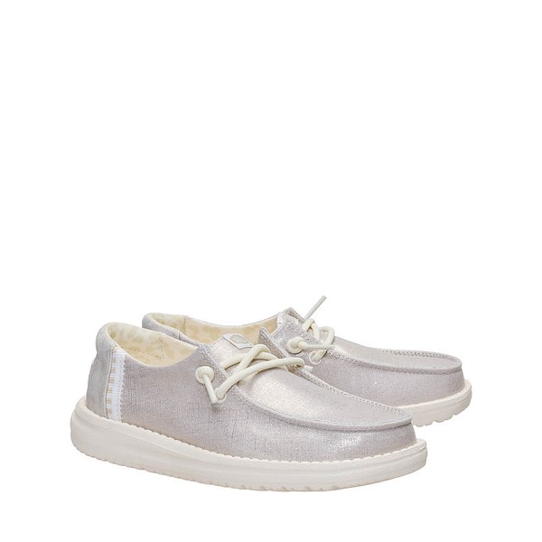 alternate view HEYDUDE Wendy Metallic Slip-On Casual Shoe - Little Kid / Big Kid - PlatinumALT5