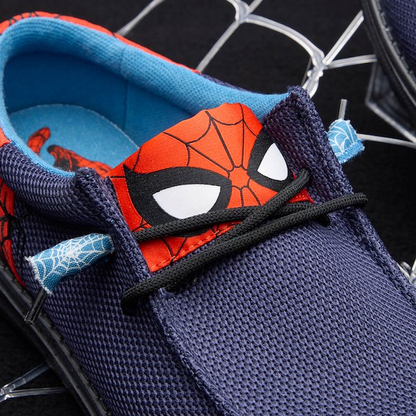 alternate view HEYDUDE Wally Funk Spider-Man Slip-On Casual Shoe - Little Kid / Big Kid - Navy / RedALT2B