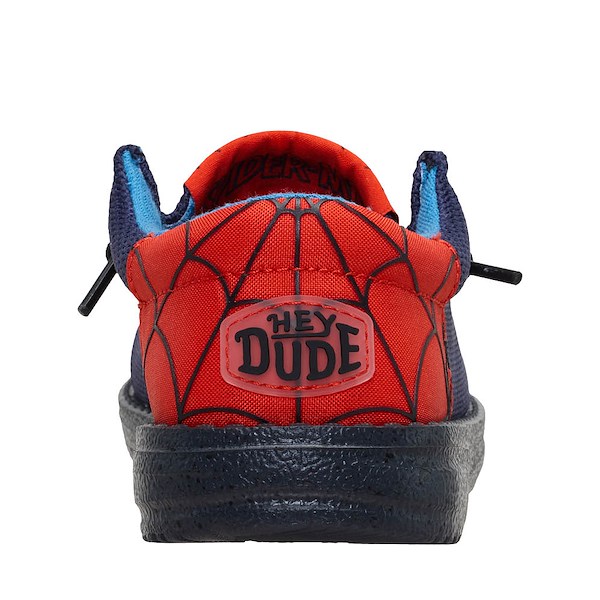 alternate view HEYDUDE Wally Funk Spider-Man Slip-On Casual Shoe - Little Kid / Big Kid - Navy / RedALT4