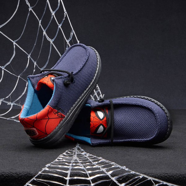 alternate view HEYDUDE Wally Funk Spider-Man Slip-On Casual Shoe - Little Kid / Big Kid - Navy / RedHERO