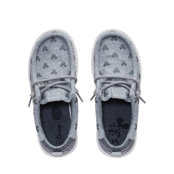 alternate view HEYDUDE Wally Mickey Jersey Slip-On Casual Shoe - Little Kid / Big Kid - Grey / MulticolorALT2