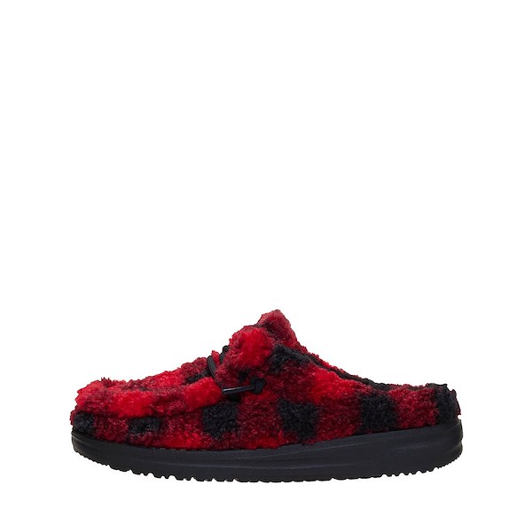 alternate view HEYDUDE Wally Slipper Buffalo Plaid - Little Kid / Big Kid - Flame Scarlet / BlackALT1