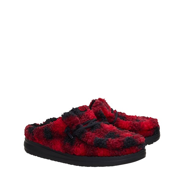 alternate view HEYDUDE Wally Slipper Buffalo Plaid - Little Kid / Big Kid - Flame Scarlet / BlackALT5