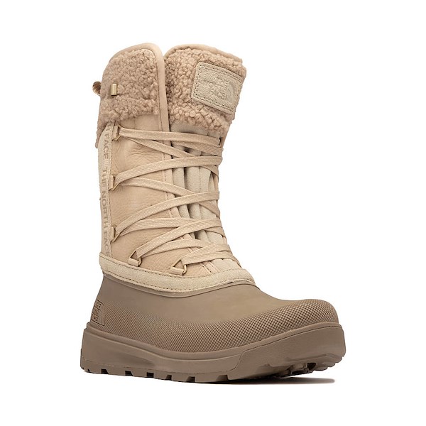 alternate view Womens The North Face Shellista VI Mid Waterproof Boot - Timeless Taupe / Garnet RedALT5