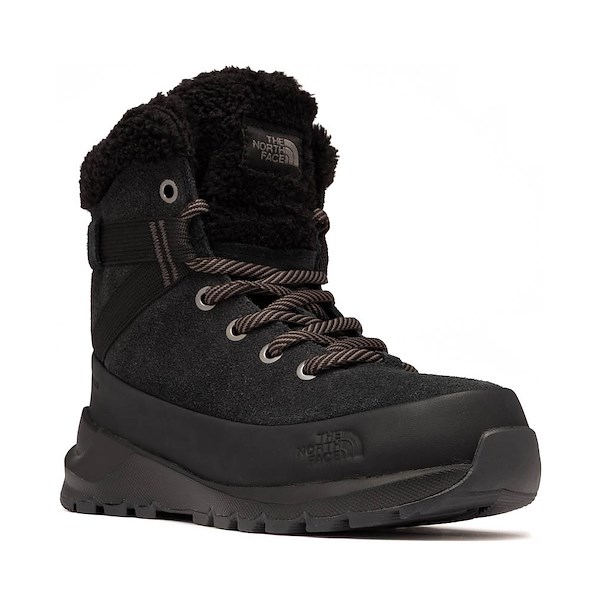 alternate view Womens The North Face THERMOBALL&trade; Leather Lace-Up Waterproof Boot - TNF Black / TNF BlackALT5