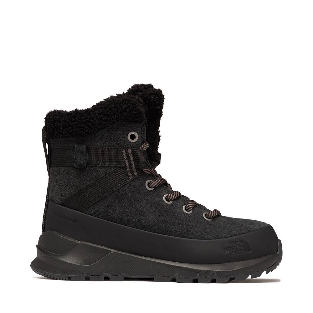 Womens The North Face THERMOBALL&trade; Leather Lace-Up Waterproof Boot - TNF Black / TNF Black