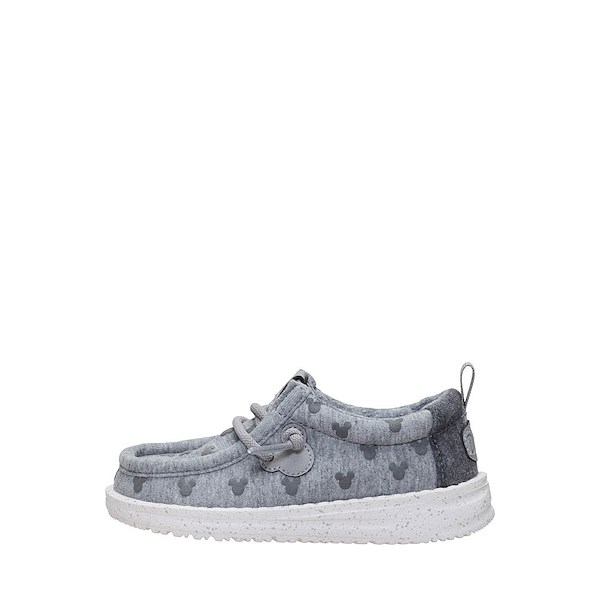 alternate view HEYDUDE Wally Mickey Jersey Slip-On Casual Shoe - Toddler - Grey / MulticolorALT1