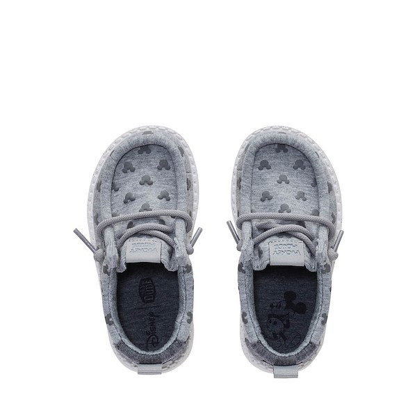 alternate view HEYDUDE Wally Mickey Jersey Slip-On Casual Shoe - Toddler - Grey / MulticolorALT2