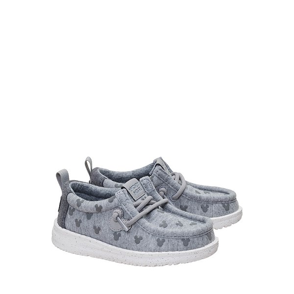 alternate view HEYDUDE Wally Mickey Jersey Slip-On Casual Shoe - Toddler - Grey / MulticolorALT5