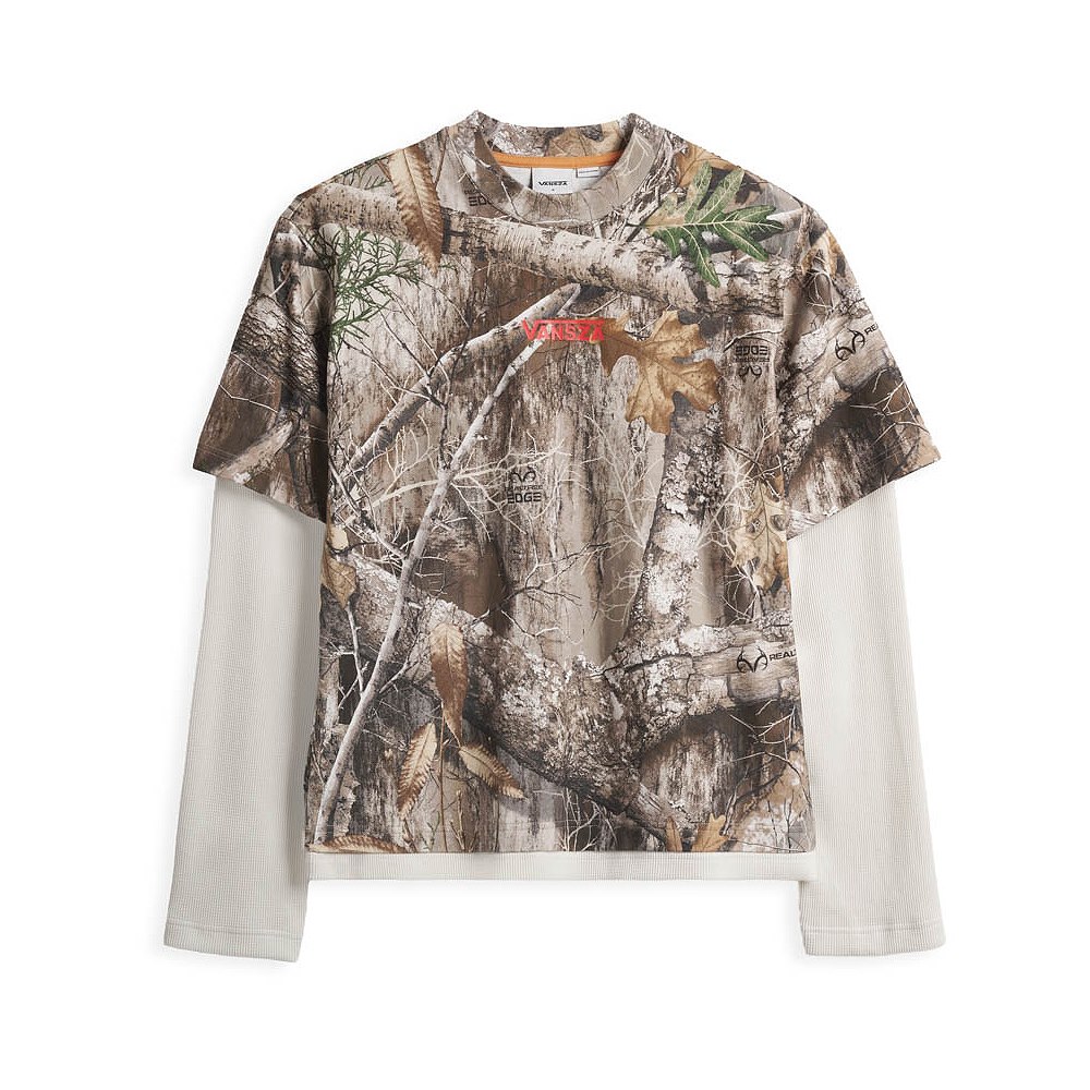 VANSZA Layer Long Sleeve Top - Camo Green