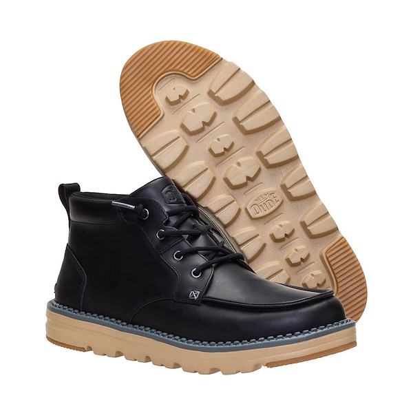 alternate view Mens HEYDUDE Flint Boot - Black / MulticolorALT3