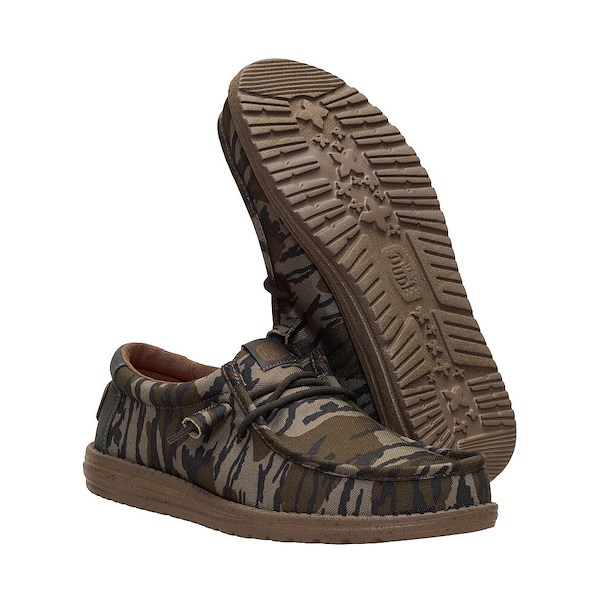 alternate view Mens HEYDUDE x Mossy Oak Wally OBL Casual Shoe - Brown CamoALT3