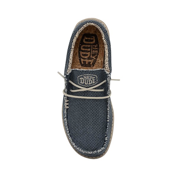 alternate view Mens HEYDUDE Wally Braided Casual Shoe - Blue NightALT2