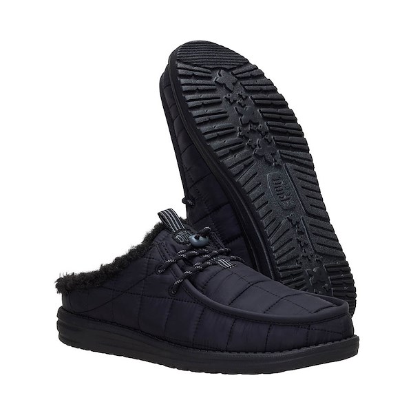 alternate view Mens HEYDUDE Wally Slip Camp Nylon Slipper - Black / Wood ThrushALT3