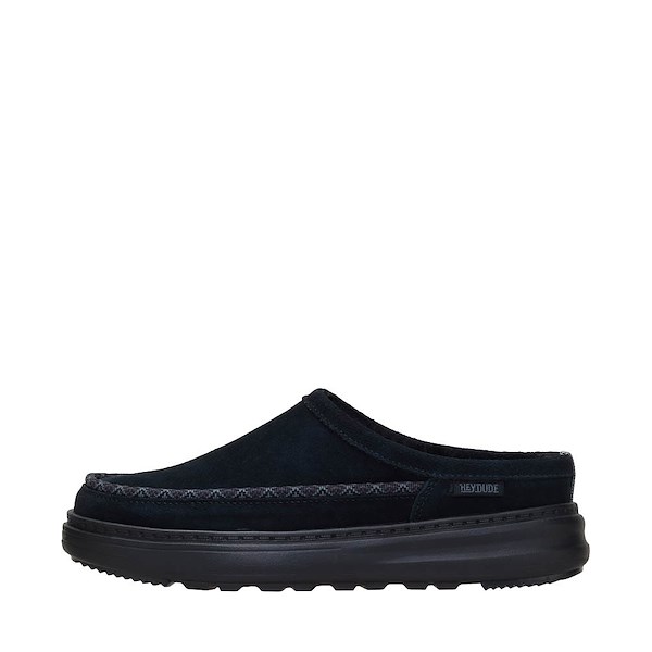 alternate view Womens HEYDUDE Remi Toastee Suede Clog - Black / BlackALT1