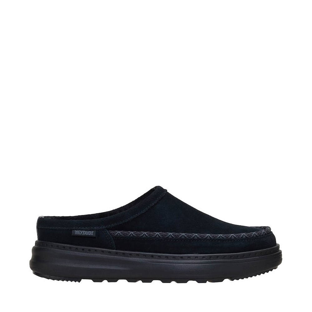 Womens HEYDUDE Remi Toastee Suede Clog - Black / Black
