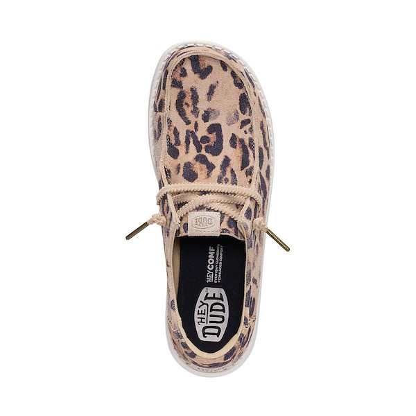 alternate view Womens HEYDUDE Wendy Craft Casual Shoe - Taupe LeopardALT2