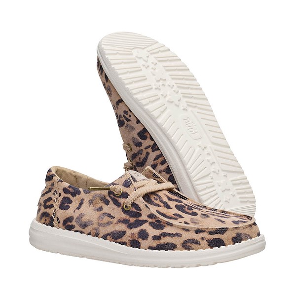alternate view Womens HEYDUDE Wendy Craft Casual Shoe - Taupe LeopardALT3