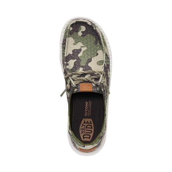 alternate view Womens HEYDUDE Wendy Essential Camo Casual Shoe - Olive Camo / MulticolorALT2