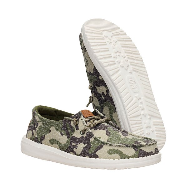 alternate view Womens HEYDUDE Wendy Essential Camo Casual Shoe - Olive Camo / MulticolorALT3