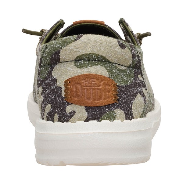 alternate view Womens HEYDUDE Wendy Essential Camo Casual Shoe - Olive Camo / MulticolorALT4