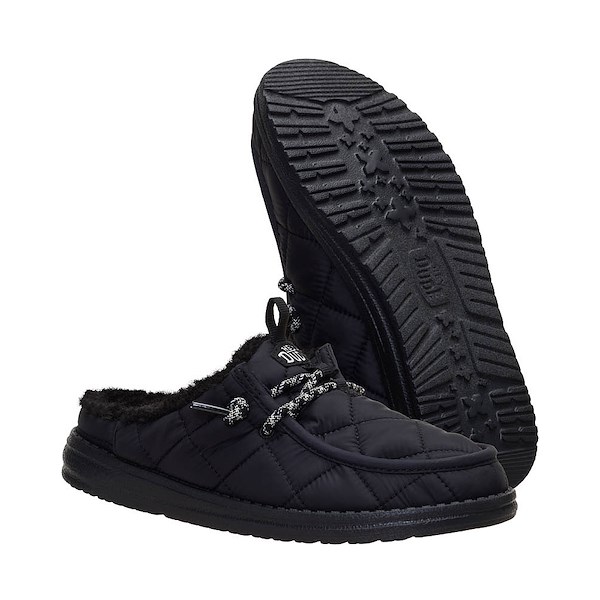 alternate view Womens HEYDUDE Wendy Slip Camp Nylon Slipper - Black / BlackALT3