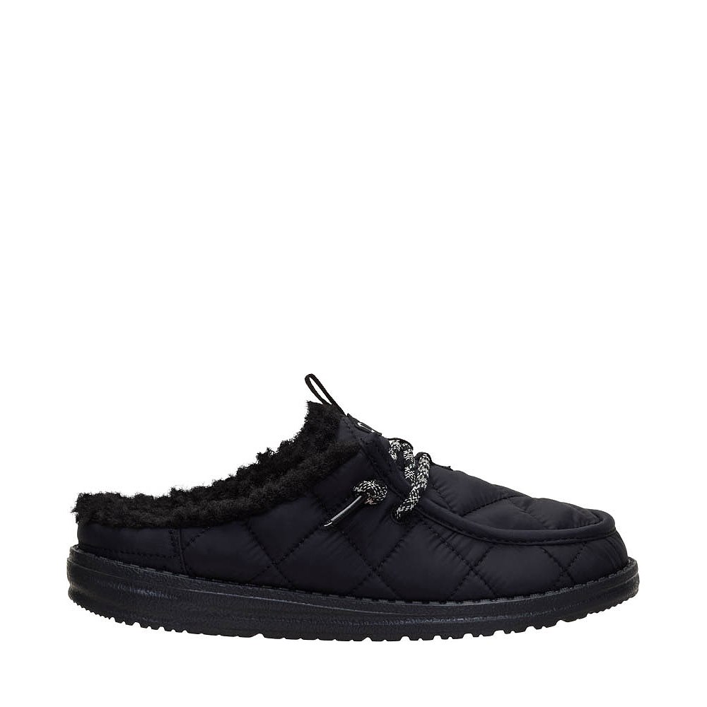 Womens HEYDUDE Wendy Slip Camp Nylon Slipper - Black / Black