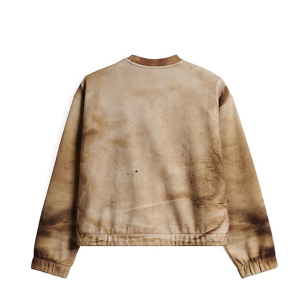 alternate view VANSZA Workwear Trompe L'Oeil Crew Neck Fleece - BrownALT1