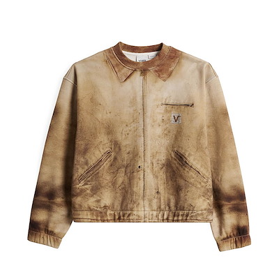 Main view of VANSZA Workwear Trompe L'Oeil Crew Neck Fleece - Brown