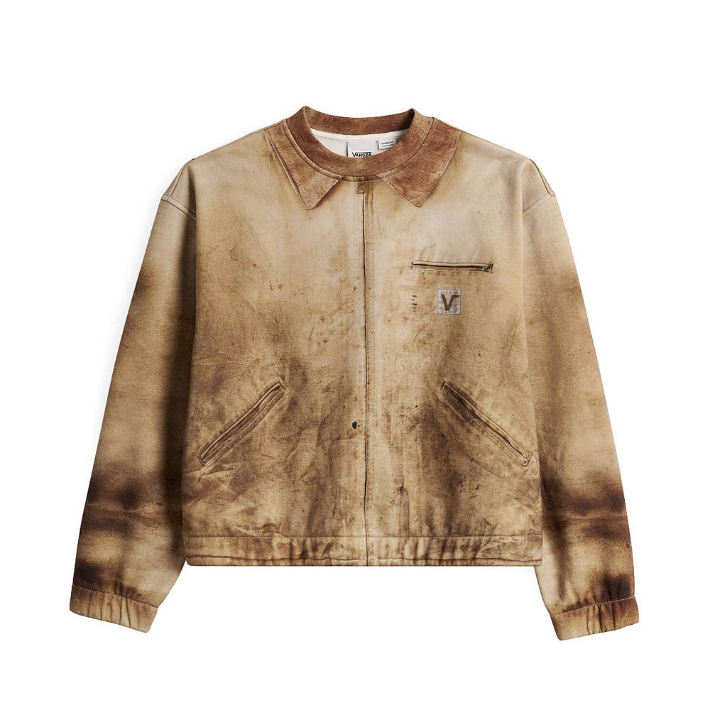 VANSZA Workwear Trompe L'Oeil Crew Neck Fleece - Brown