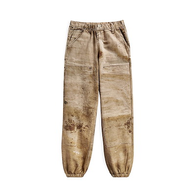 Main view of VANSZA Workwear Trompe L'Oeil Sweatpants - Brown